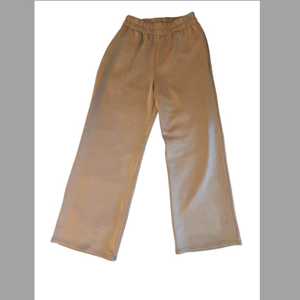Dear Scarlett Tan Pants Women’s S High Waist wide leg Stretch